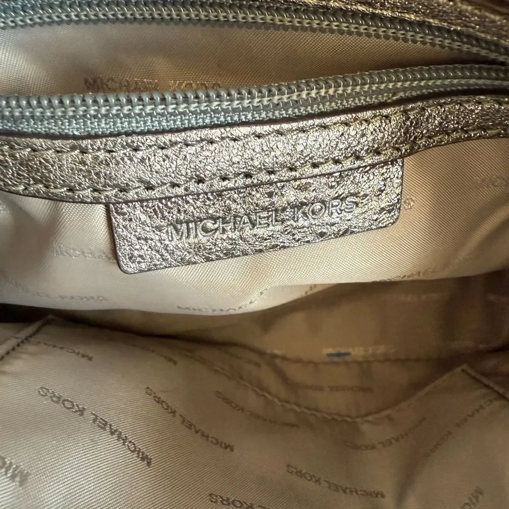 Michael Kors Silver Metallic Crossbody Bag